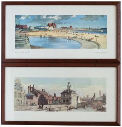 Carriage Prints x 2 KINGS LYNN, NORFOLK by Gyrth Russell R.I. and GORLESTON, NORFOLK by Fred