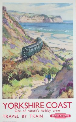 Poster BR(NE) YORKSHIRE COAST ONE OF NATURES HOLIDAY AREAS, anon. Double Royal 25in x 40in. In