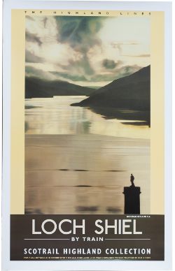 Poster SCOT RAIL LOCH SHIEL by Brendan Neiland R.A. Double Royal 25in x 40in. In excellent