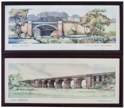 Carriage Prints x 2 NASH MILLS BRIDGE, HERTFORDSHIRE by Claude Buckle R.I. and WOLVERTON VIADUCT,