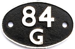 Shedplate 84G Shrewsbury 1950-1961 with sub sheds Builth Road, Clee Hill to 1960, Coalport, Craven