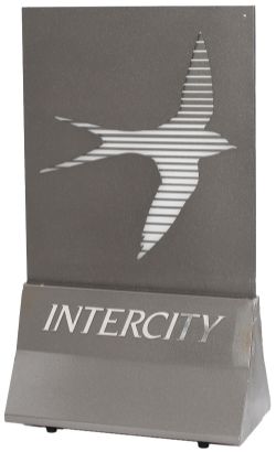 British Railways INTERCITY illuminated Booking Office sign. Freestanding with swallow logo that