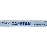 Advertising enamel sign WILL'S CAPSTAN CIGARETTES. Flanged enamel in very good condition with