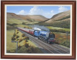 Original painting by Barry Price of Coronation 4-6-2 Pacific 46226 DUCHESS OF NORFOLK ON THE ROYAL