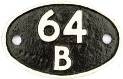 Shedplate 64B Haymarket 1950–1973. Face restored.