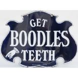 Advertising enamel sign GET BOODLES TEETH. In very good condition measures 33in x 24in.