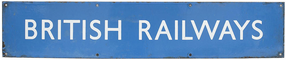 BR(SC) Double Royal enamel poster board heading BRITISH RAILWAYS. In excellent condition measures