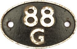 Shedplate 88G Llantrisant from September 1960. Face restored with clear Swindon casting marks on the