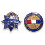 A pair of Great Western Railway Lapel Badges GWR OLD CONTEMPTIBLES 1914-15 STAR and GWR ASSOCN THE