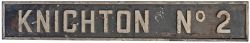 LMS signal box board KNIGHTON No 2. From the former London & North Western railway station on the