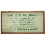 Carriage Print SOUTHAMPTON DOCKS REGULAR STEAMSHIP SERVICES OWNED AND MANAGED BY SOUTHERN RAILWAY.