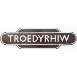 Totem BR(W) FF TROEDYRHIW from the former Great Western Railway station between Merthyr and