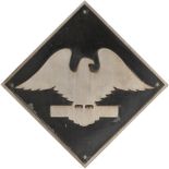 British Railways cast aluminium depot plaque for Crewe Electric depicting the Eagle. Square cast
