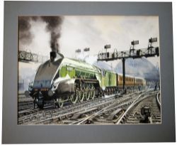 Original painting by George Heiron of LNER P2 2-8-2 2004 Mons Meg. Gouache on board with mount,