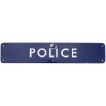 BR(E) enamel doorplate POLICE. In very good condition with one face chip and a couple of small