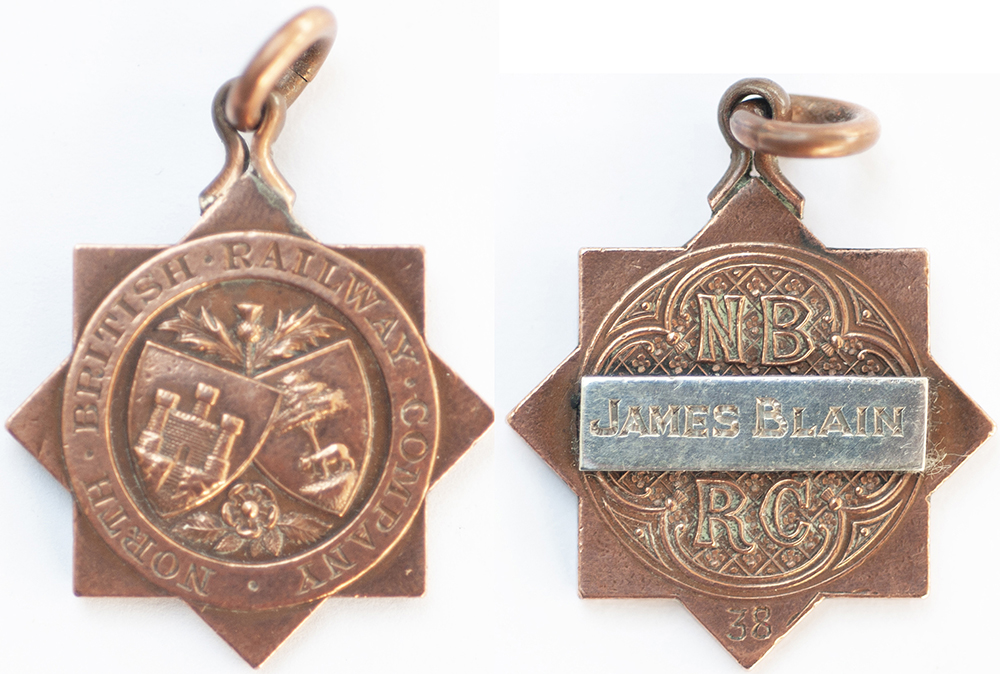 North British Railway Company FREE PASS numbered 38 issued to James Blain. Octagonal shaped