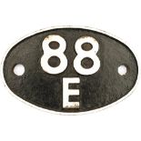 Shedplate 88E Abercynon 1950-1964. Face restored with clear Swindon casting marks on the rear and