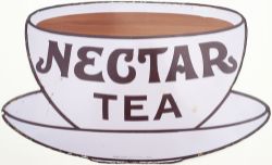 Advertising enamel sign NECTAR TEA. In very good condition with one repair to the top. Measures 12.