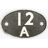 Shedplate 12A Carlisle Upperby 1950-1958, Carlisle Kingmoor 1958-1973 with a sub shed Penrith 1958-