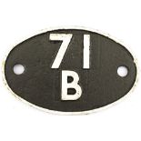 Shedplate 71B Bournemouth 1950-1963 with sub sheds Hamworthy Junction to 1954, Dorchester 1955-