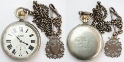 Great Western Railway nickel cased pocket watch with a Rotherhams London English lever movement No