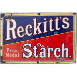 Advertising enamel sign RECKITT'S PRIZE MEDAL STARCH. In good condition with minor chipping,