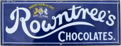 Advertising enamel sign ROWNTREE'S CHOCOLATES MAKERS TO H.M. THE KING. In excellent condition with