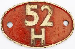 Shedplate 52H Tyne Dock 1958-1967. In face restored condition.