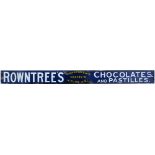 Advertising enamel sign ROWNTREE'S CHOCOLATES AND PASTILLES COCOA & CHOCOLATE MAKERS TO THE KING. In