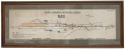 BR(S) signal box diagram BUDE, full colour showing the station, goods shed, engine shed and