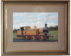 Original painting by Vic Welch of LB&SCR E5 0-6-2T Fernhurst in original livery. Gouache on board