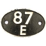 Shedplate 87E Swansea Landore 1950-1969. Face restored with clear Swindon casting marks on the