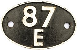 Shedplate 87E Swansea Landore 1950-1969. Face restored with clear Swindon casting marks on the