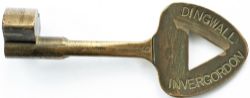 LMS Tyers No9 single line bronze key token DINGWALL-INVERGORDON. From the far north line section. In