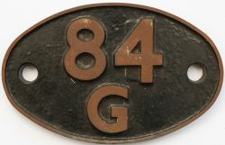 Shedplate 84G Shrewsbury 1950-1961 with sub sheds Builth Road, Clee Hill to 1960, Coalport, Craven