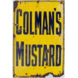 Advertising enamel sign COLMAN'S MUSTARD. In good condition with some chipping and loss to the