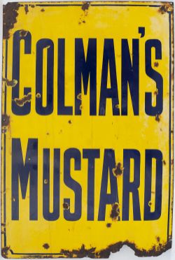 Advertising enamel sign COLMAN'S MUSTARD. In good condition with some chipping and loss to the
