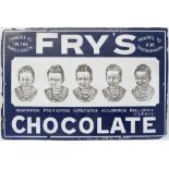 Advertising enamel sign FRY'S CHOCOLATE MAKERS TO T.M. THE KING & QUEEN MAKERS TO H.M. QUEEN