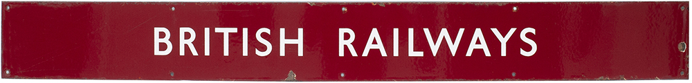 BR(M) Quad Royal enamel poster board heading BRITISH RAILWAYS. In excellent condition with minor