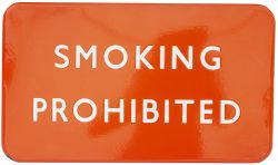 BR(NE) FF enamel railway sign SMOKING PROHIBITED. In excellent condition with one minor edge chip.