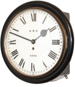 Manchester Sheffield and Lincolnshire mahogany cased 12 inch fusee railway clock with a large A