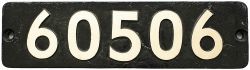 Smokebox numberplate 60506 ex LNER Gresley/Thompson P2 A2/2 named Wolf Of Badenoch built at