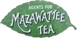 Advertising enamel sign AGENTS FOR MAZAWATTEE TEA. Double sided in very good condition with