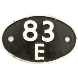 Shedplate 83E St Blazey 1950-1963 with sub sheds of Moorswater to 1960 and Looe to 1962 as