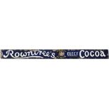 Advertising enamel sign ROWNTREES ELECT COCOA MAKERS TO HM THE KING. In very good condition with