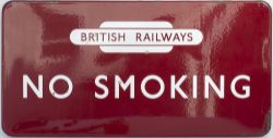 BR(M) FF enamel station sign NO SMOKING with British Railways totem at the top. In excellent