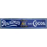 Advertising enamel sign ROWNTREE'S ELECT COCOA MAKERS TO H.M. THE KING. In very good condition