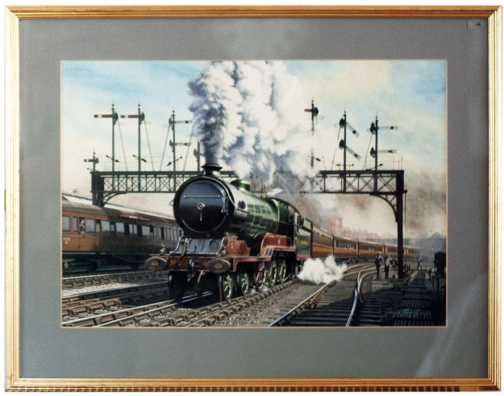 Original painting by George Heiron Nov 1977 of Great Central Railway Robinson Class B2/B19 (GCR