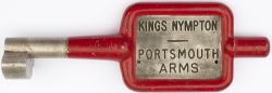SR/BR(S) Tyers No9 single line aluminium key token KINGS NYMPTON-PORTSMOUTH ARMS. From the former
