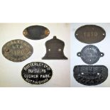 7 x Cast Iron Wagon Plates. BUTTERLEY & CO NOTTINGHAM. HALEY & CO WAKEFIELD 3180. STANDARD RAILWAY